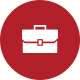 Briefcase on Red Background Icon