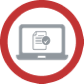 Transparent Laptop Icon w/Thick Red Outline